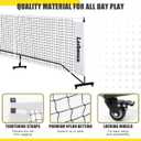 Losbenco Pickleball Net with Wheels Court Lines, Metal Frame & Regulation Size 22FT, 6-in-1 Adjustable Portable Net for Playing Pickleball, Tennis, Volleyball & Soccer Backyard Games