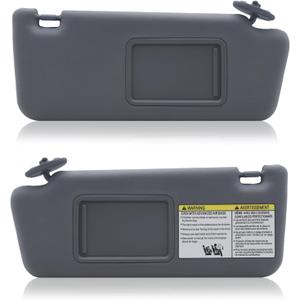 KAOLALI Left & Right Sides Sun Visors Set for 2005-2012 Toyota Tacoma Sunvisor Replacement Without Light - Replaces 74320-04181-B1, 74310-35C00-B0, Gray