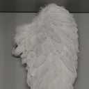 Angel Wings and Halo for Adult Feather Angel Wings Costume for Women Halloween Cosplay (White)