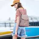 KKXIU Quilted Trendy Leather Backpack Purse for Women and Ladies Shoulder Travel Daypacks Bags (Pink)