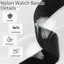 Nylon Watch Bands Compatible for Huawei Watch Fit 3/Fit 4/ Fit 4 Pro, 2 Pcs Adjustable Breathable Sport Loop Wristband Replacement Straps for Women Men