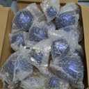 Knitgrip 15 Pcs Glass Christmas Ball Ornament 3 Size Glass Ball Ornament 3.15" 2.36" 1.57" Mirror Christmas Hanging Decor for Xmas Tree Holiday Decoration(Dark Blue)