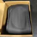 Hand-Stitched Black Genuine Leather Peach Wood Grain Steering Wheel Cover Non-Slip Car Accessories