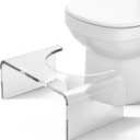 Acrylic 7 inches Toilet Stool Squat, Clear Bathroom Poop Potty Stool, Strong Load-Bearing, Easily Blend into Any Bathroom