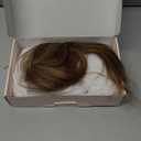 MY-LADY Human Hair Toppers for Women Real Human Hair with Air Bangs Hand-Tied Thin Light Weight 9 * 12CM Lace Base Clip in Remy Hairpieces 11 Inch Medium Brown & Dark Blonde