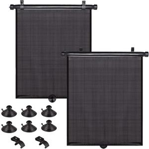 2 Pack Large Car Side Window Sun Shade for Baby, Retractable Roller Car Window Shades UV Protection, Clip-On Sunshade for SUV Truck Rear Side Window, 18" x 20" Vehicle Sun Protection Shade