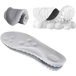 Cloud Insoles for Men Women - 4d Cloud Technology Insole - Super Soft Comfort Insoles - U-Shape Memory Foam Insoles (Gray, Size: Men 11.5-12.5/Women 13-14)