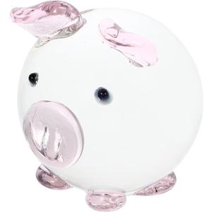Veemoon Miniature Glass Figurines, Crystal Piggy Ornament Pig Miniature Figurines Animals Hand Painted Blown Glass Art Collectible Decorate