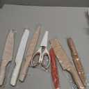 Astercook Knife Set, 13 Pieces Kitchen Knives Set with Healthy Anti-Rust Coating, Dishwasher Safe, Stainless Steel Chef Knife Sets with 6 Blade Guards, Perfect Holiday Gifts for Kitchen (Cream)