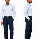 SNOWTEN Mens Dress Pants,Suit Pants, Classic Fit Stretch Work Pants Lightweight Water-Repellent Pant with Pockets Size 34Wx30L (Blue, L)