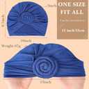 JaGely 18 Pieces Women Turban African Pre Tied Bonnet Hairwrap for Sleeping Flower Knot Bonnet Beanie Cap Turban Head Wraps Pre Knotted Headband Hat