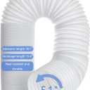 5.1 Inch Air Conditioner Exhaust Hose Anti-Clockwise Thread Portable AC Hose With 80" Length Universal AC Exhaust Hose Flexible AC Vent Hose for Lg Haier Dual Delonghi Whynter