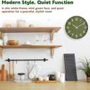 Silent Wall Clock Non-Ticking Battery Operated  Modern Olive Green Analog Wall Clock for Living Room, Kitchen, Office, Bedroom  Stylish Home Wall Decor Clock, 8 Inch