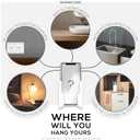 BRAINWAVZ Universal Tablet Wall Mount Dock Holder for iPad Air Mini & Pro, Galaxy Tab Note, Surface & iPhone, Pixel & More, Stick On 3M VHB, No Screws (White)