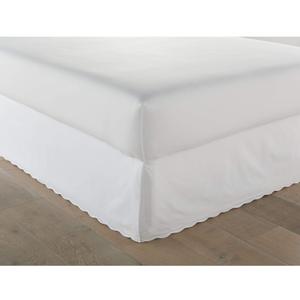 Stone Cottage - Queen Bedskirt, Cotton Tailored Bedskirt with Split Corners, Oeko-Tex Certified (Solid White)