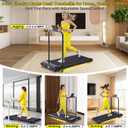 Compact Electric Walking Treadmill with Incline, 3.0HP Mini Walking Pad Treadmill with Handle Bar, 0.6-7.6MPH Portable Small Under Desk Treadmills for Home Small, 350LBS