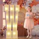 Marquee Light Up Letter Large: 4FT Sign W for Party Decoration Big Stand-up Letters Alphabet for Birthday Marry Me Proposal Bachelor Wedding Engagement Baby Shower Anniversary Graduation Decor