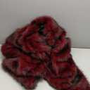 Flygo Womens Long Faux Fur Coats Winter Fluffy Open Front Luxury Overcoat Shaggy Lapel Long Sleeve Fuzzy Warm Cardigan Jacket (Large, Red)