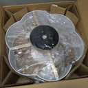 Caged Ceiling Fan with Lights, Flush Mount 20" Boho Ceiling Fans with Lights Remote Control, Low Profile Fabric Bladeless with 6 Speeds for Bedroom, Nursery, Kitchen (White)