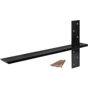 2-Pack Free Hanging T Shelf Bracket, Solid Heavy Duty Steel Knee Wall Hidden Granite Countertop Support Floating Bracket Hardware, Universal ,16 Inch , DIY Projects , Screws Included