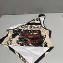 WDIRARA Women's Plus Size Graphic One Shoulder Tank Top Sleeveless Asymmetrical Top Streetwear,1XL