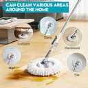 Spin Mop Replacement Handle 360 Rotation Adjustment 53.5-inch Telescopic Mop Replacement Pole Durable Stainless Steel Pad for Cleaning Various Household Surfaces