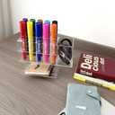 Dry Erase Marker Holder, 10 Slots Wall Mount Acrylic Pen Holder Clear Curved Surface Design for Whiteboard, Office, Home, Marker, Classroom Organization, Eraser and Cleaner Not Included