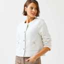 Elegant Blazer Jacket with a Bouclé Effect, Size M