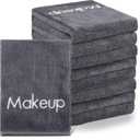 Shimeyao 20 Pack Makeup Remover Cloths, Gray Soft Microfiber Makeup Towels Face Washcloth 13x13 Reusable Eraser Cloth Washable Quick Dry Embroidery Washcloths for Women Cleansing, Hand, Travel Hotel