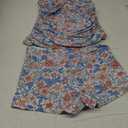 B2prity Women's Tankini Swimsuit Tummy Control Ruched Two Piece Bathing Suit Push Up Modest Swim Suits with Shorts, Large