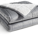 YnM Sherpa Weighted Blanket (Light Grey, 50''x60'' 10lbs) Ultra Fuzzy & Cosy Sherpa Weighted Blanket Throw, Cosy & Relaxing Blanket, Home Decor Piece …