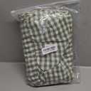 Romanstile Gingham Ruffled Tablecloth Rectangle - Waterproof Linen Cotton Checkered Table Cloth, Outdoor Plaid Table Cover for Picnic, Camping, Party - 60 x 84 Inch, Sage