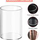 Mototo 4 Pieces Clear Acrylic Pen Holder Round Acrylic Pencil Cup Clear Makeup Bush Holder Acrylic Desktop Stationery Organizer for Office School Home Desk Accessories (4 Pack, Round)