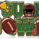 Bucherry Football Table Decoration 2026 Touch Down Wooden Centerpieces Happy Football Sign for Table, Touch Down Game Time Toppers Decor Sports Themed Tailgate Party Decorations for Home Office Shelf