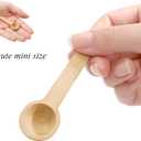Tebery 60PCS Mini Wooden Spoons Small Bath Salt Spoon Candy Spoon Baby Spoon for Spice Jars Seasoning Honey Coffee