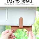 COOLYOUTH Sunglass Holder for Car Accessories Magnetic Leather Sunglasses Holder for Car Visor Double Position Clip