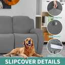 YEMYHOM 6 Pieces Stretch Loveseat Recliner Slipcover Jacquard Recliner Sofa Cover with Side Pocket Fitted Recliner Cover Couch Furniture Protector with Elastic Bottom (Loveseat Recliner, Light Gray)