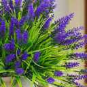 Rowfad 44 Pcs Artificial Outdoor Flowers Lavender Fake Greenery Plants UV Resistant Grass with Purple Flowers for Pot Decor for Window Garden Patio Hanging Planter Pathway Front Porch (44, Purple)
