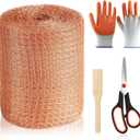 Copper Mesh Rodent Control, 5 in x 100 ft Wire Screen Roll for Mice Rat Rodent, Bat & Snail, Copper Mesh Roll for Weep Hole Filler, DIY Pest Blocking for Home and Garden