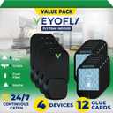 VEYOFLY Fly Trap Indoor, Fruit Fly Traps for Indoors, (4 Device + 12 Refills) Gnat Traps for House Indoor, Fly Catcher Indoor, Plug in Light Flying Insect Trap, Bug Light Killer, Fly Trap (Black)