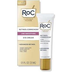 RoC Retinol Correxion Under Eye Cream for Dark Circles & Puffiness, Daily Wrinkle Cream, Anti Aging Line Smoothing Skin Care Treatment for Women and Men, 0.5 oz (Packaging May Vary)