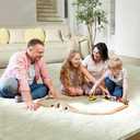 Ultra Soft Rug for Living Room, 8X10 Fluffy Shag Area Rug for Bedroom, Modern Shaggy Carpets Fuzzy Rug for Teens Dorm Nursery Home Decor Aesthetic, Upgrade Anti-Skid Durable, Cream White