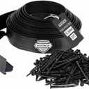 4 in x 33 Ft Garden Landscape Edging, No Dig Garden Edging Border Kit with 61 Pcs Spikes for Flower Bed Lawn Yard Grass Black