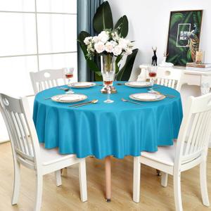 Teal Round Tablecloth - Waterproof Stain Resistant Wrinkle Free Turquoise Table Cloth, 210GSM Polyester Washable Wipeable Table Cover for Party, Banquet, Indoor and Outdoor (48 inch, Circle)