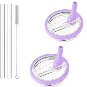 20oz Tumbler Flip Straw Lid Replacement, Compatible with HydroJug Traveler,BPA-Free Dishwasher Safe Leak Resistant Cap for Cup Accessories,Pack of 2 (Purple)