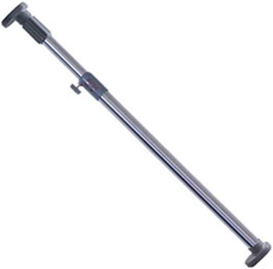 BAOYOUNI Adjustable Shower Curtain Rod Closet Wardrobe Tension Rail Window Curtain Hanging Bar 25.4mm Diameter for Bathroom Kitchen Balcony (Grey, 16-23 Inches)