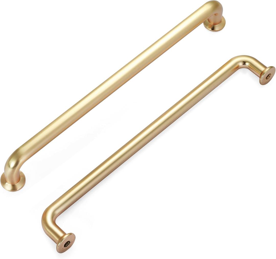 Malimali 5 Pack 7-1/2 Inch Brushed Brass Kitchen Cabinet Handles Wardrobes Pulls, Gold Antique Dresser Drawer Pulls Farmhouse Kitchen Hardware for Cabinets Cupboard Closet