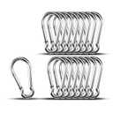 Carabiner Clip Hooks, 15pcs 3.15 inch Carabiners Heavy Duty, 304 Stainless Steel Spring Snap Hook Fits Camping Hiking, Metal Clips for Rope Chain Keys Rings