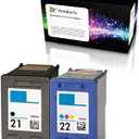 Refilled Ink Cartridge Replacement for HP 21 and HP 22 for PSC 1410 Deskjet F4180 F2280 D2360 D1560 D2460 Officejet 4315 (1 Black 1 Color)