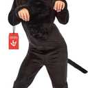 fun shack Black Cat Costume for Girls, Cat Costumes for Kids, Halloween Costumes for Kids, Black Cats Girls Halloween Costume (Large)